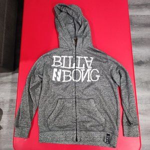 Billabong zip up hoodie grey with kangaroo pocket boys size M